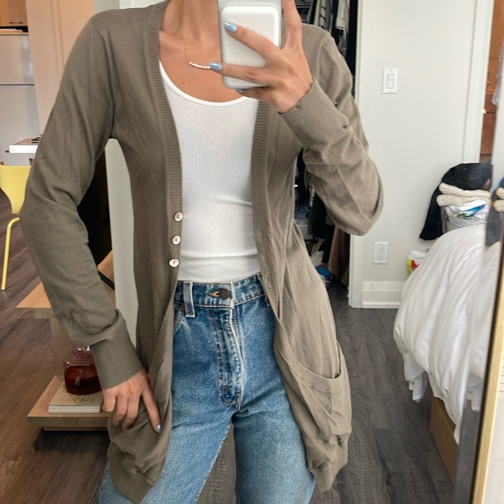 Autumn Cashmere Long Cardigan, Size S